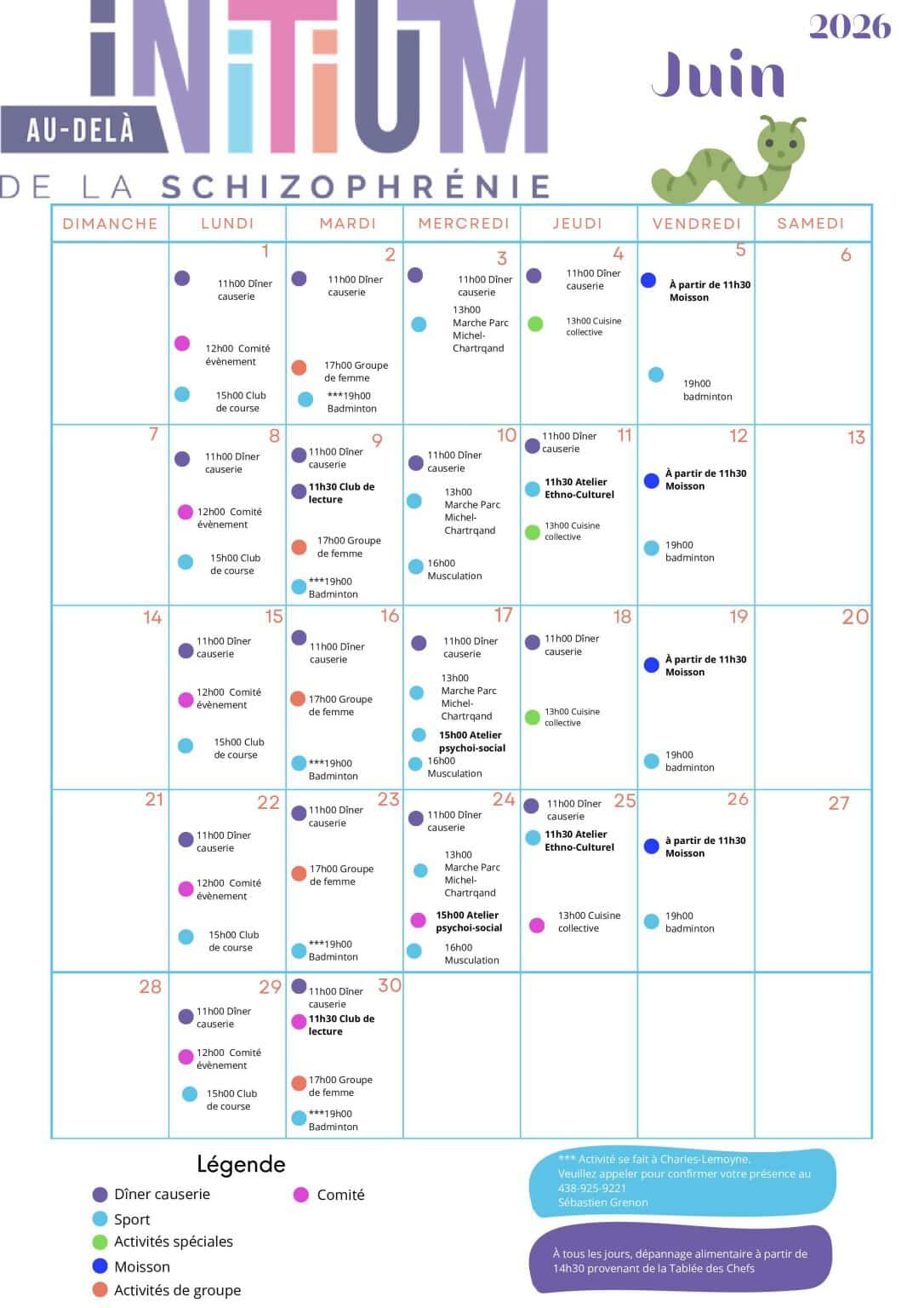 Calendrier juin